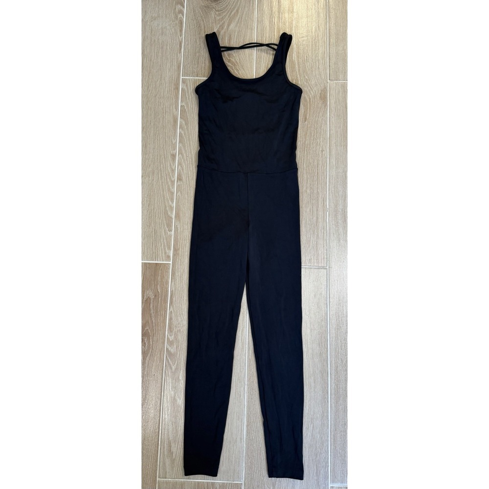 Koral Jet Jumpsuit Womens Medium Black Lustrous Strappy Back Activewear USA
